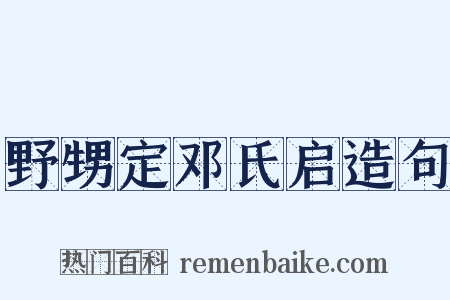 野甥定邓氏启造句是什么意思的图片